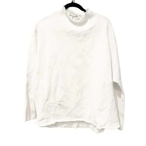 Frank & Eileen Women's Long-Sleeve Funnel Neck Capelet Sweater White Size S NWOT